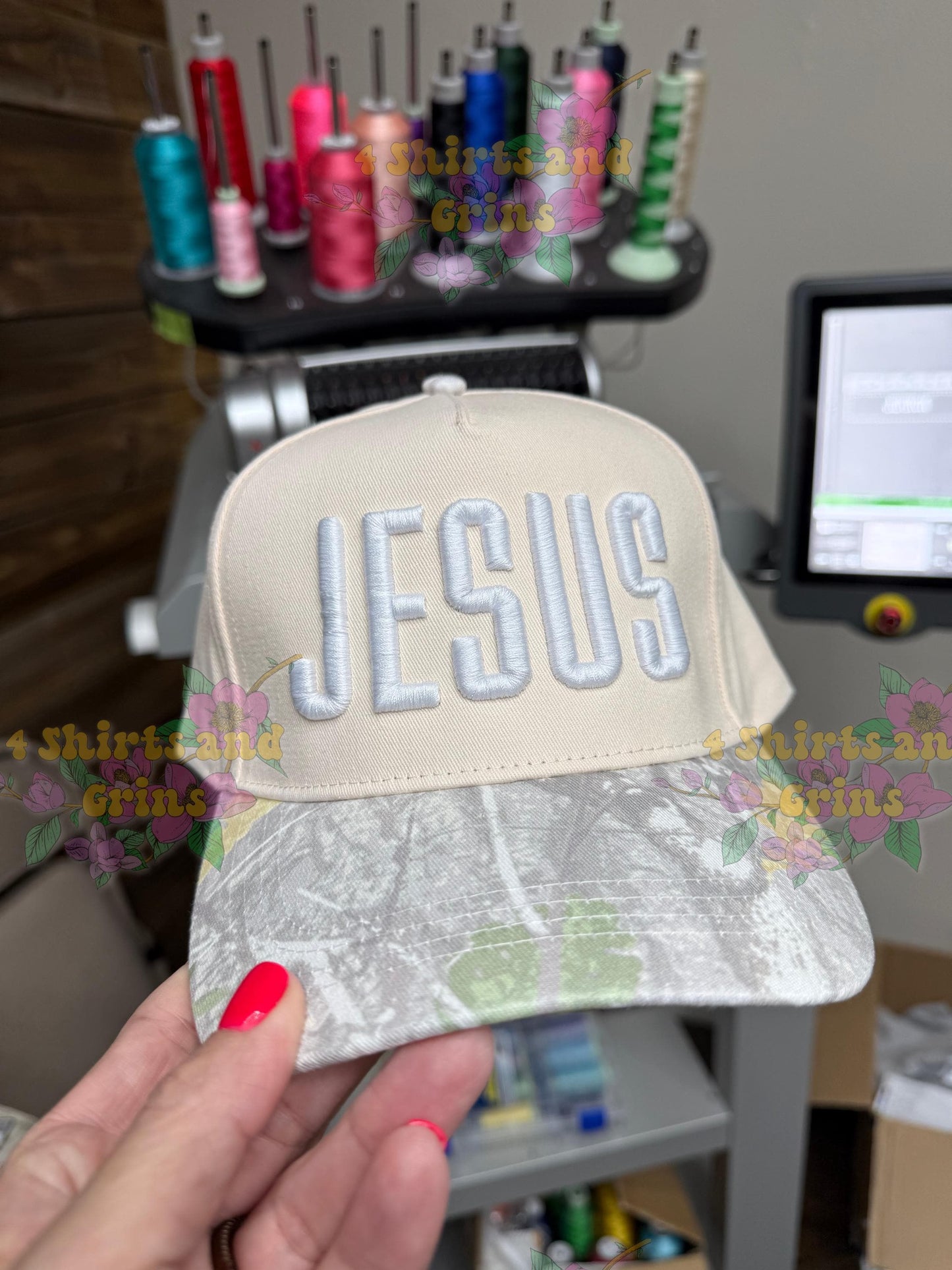 Jesus 3D Puff Embroidered Hat, Christian Hat, Faith Trucker Hat, Camo Bill Snapback, Custom Embroidery Hat