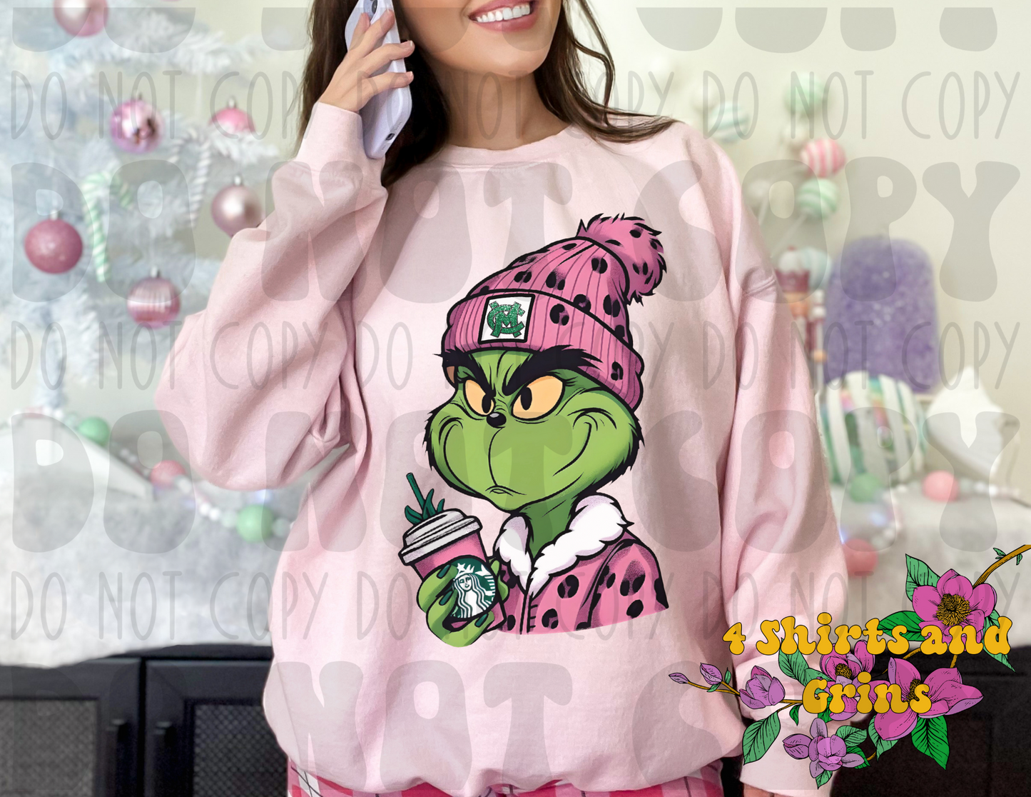 Caddo Mills Boujee Green Man Pink Hat Sweatshirt