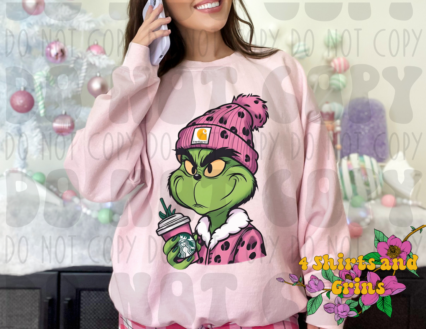 Boujee Green Man Pink Hat Sweatshirt