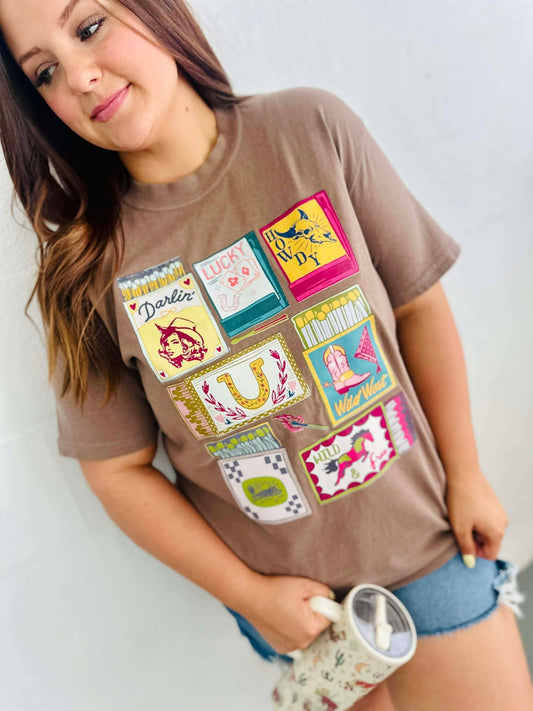 Western Matchbooks DTF Graphic Design Tee