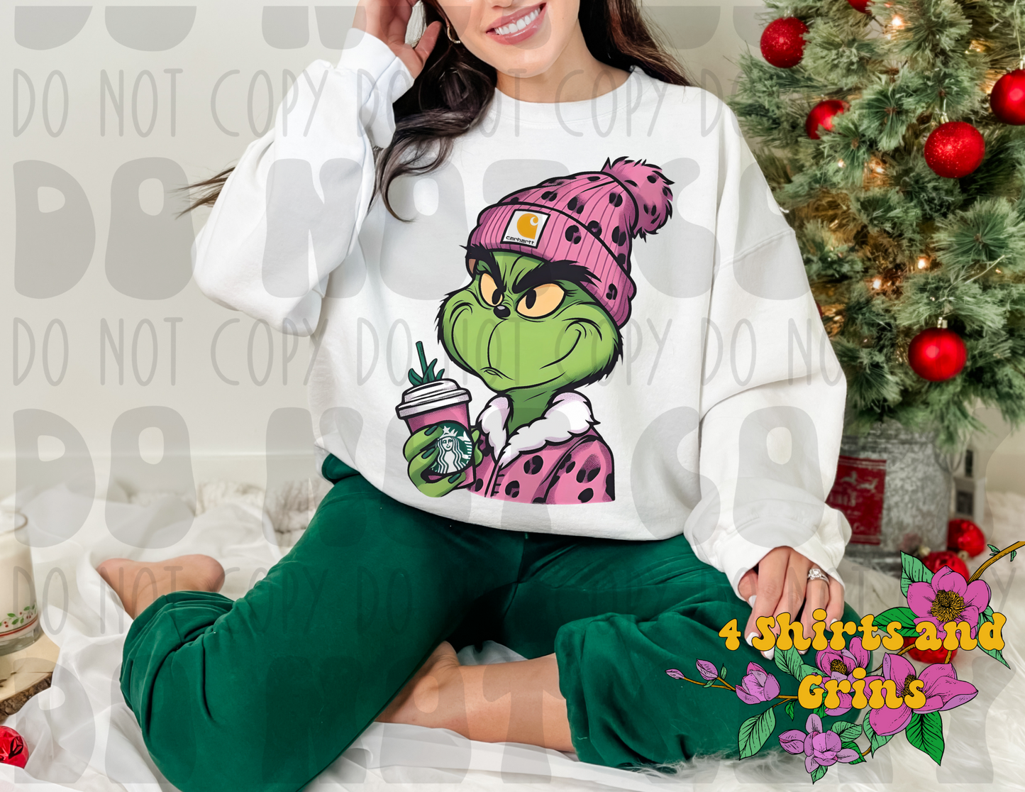 Boujee Green Man Pink Hat Sweatshirt