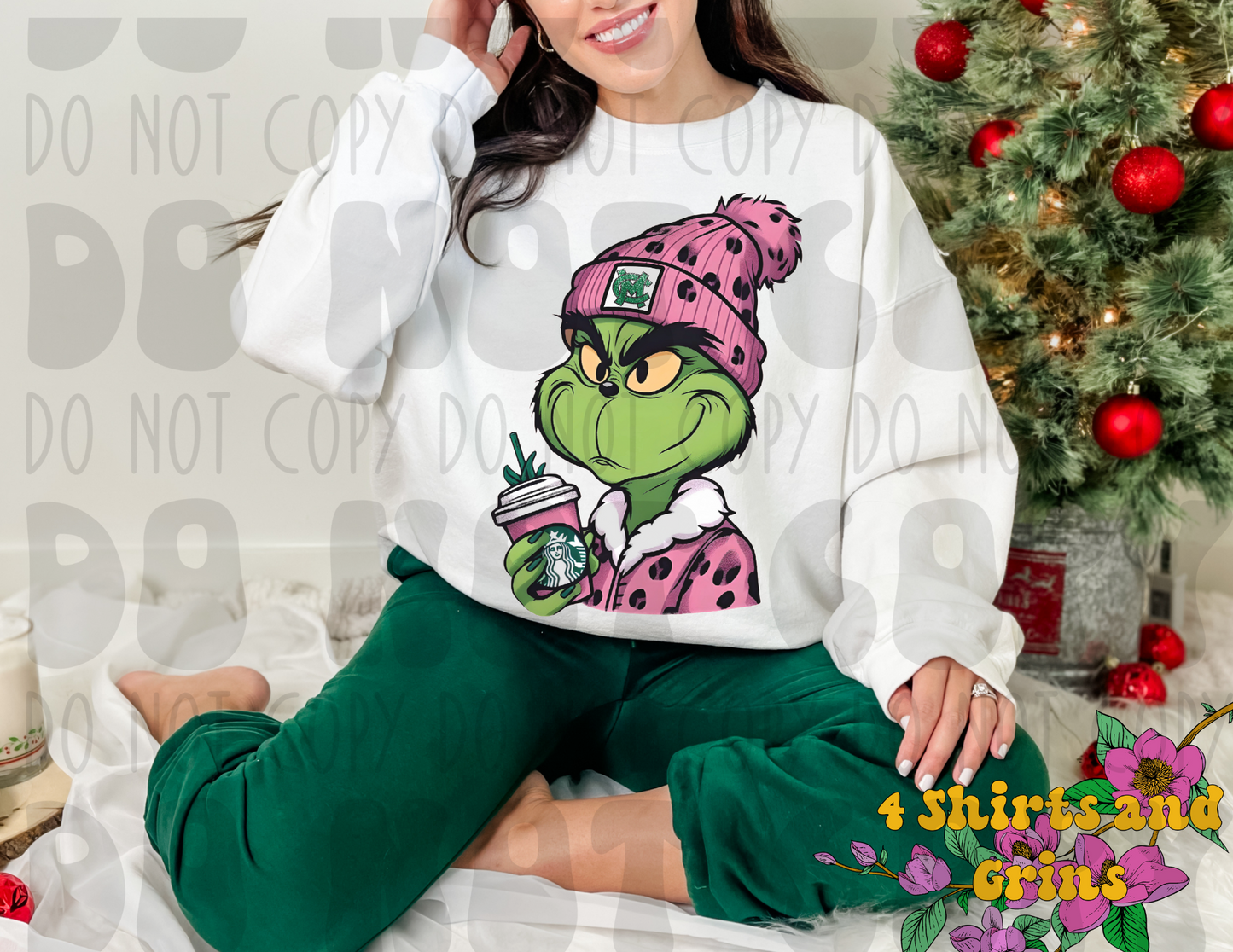 Caddo Mills Boujee Green Man Pink Hat Sweatshirt