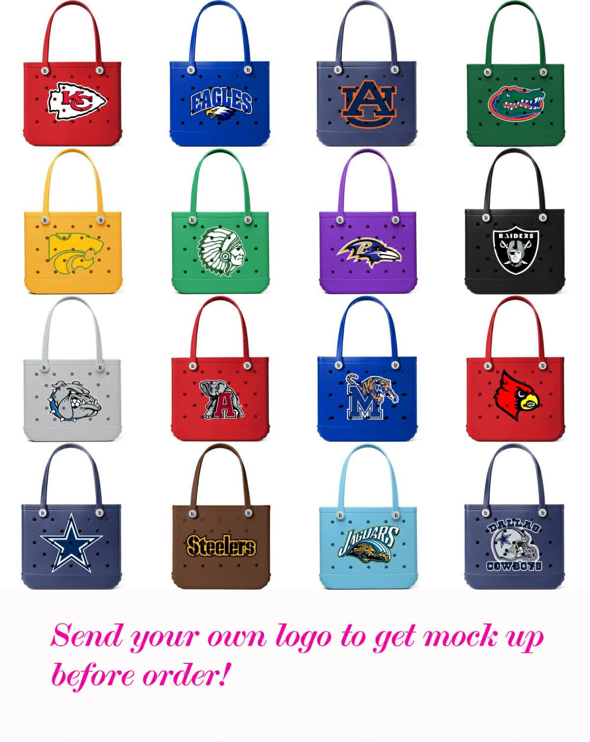Custom Spirit Tote Bag | Personalized School Mascot Tote | Team Logo Bag | Business Logo Tote | Monogram Tote | Custom Gift Bag