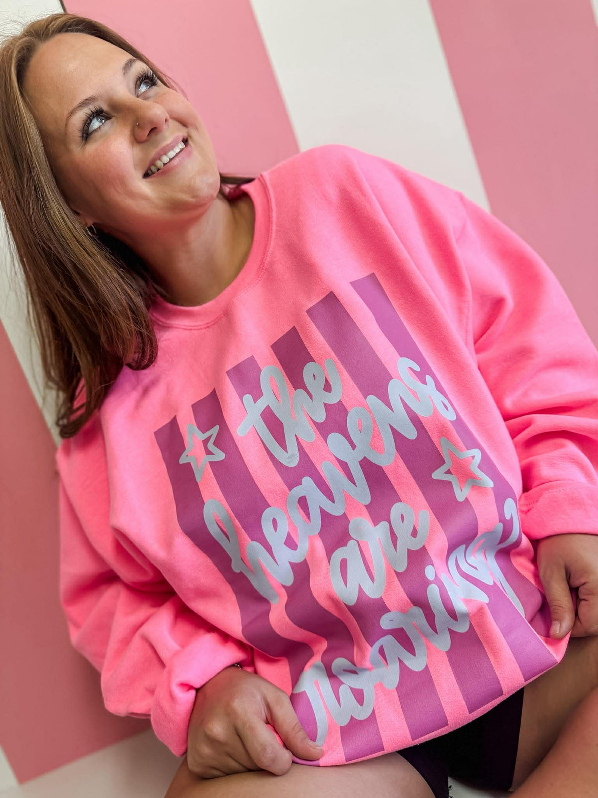 Heavens Are Roaring Stripe Background DTF Apparel
