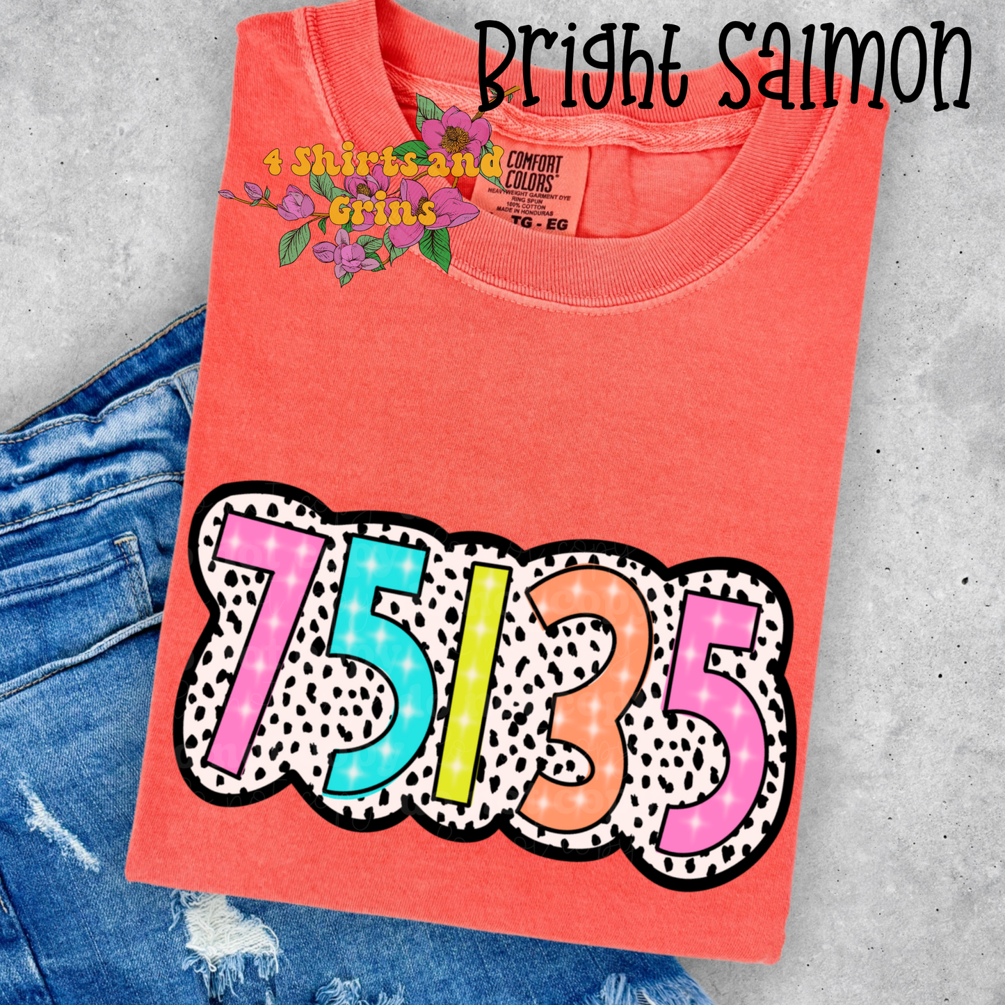 Colorful Dalmatian Custom Zip Code Shirt