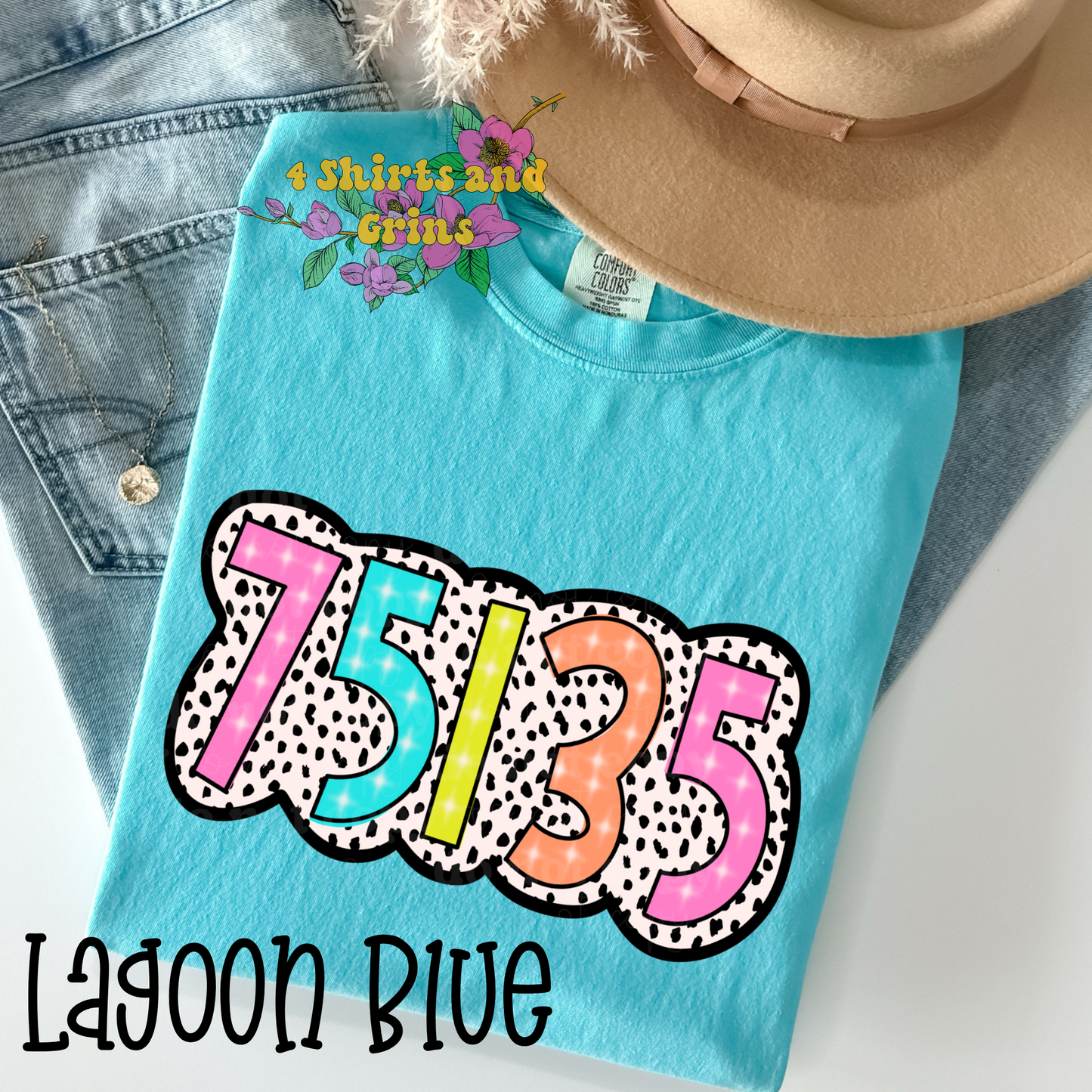 Colorful Dalmatian Custom Zip Code Shirt