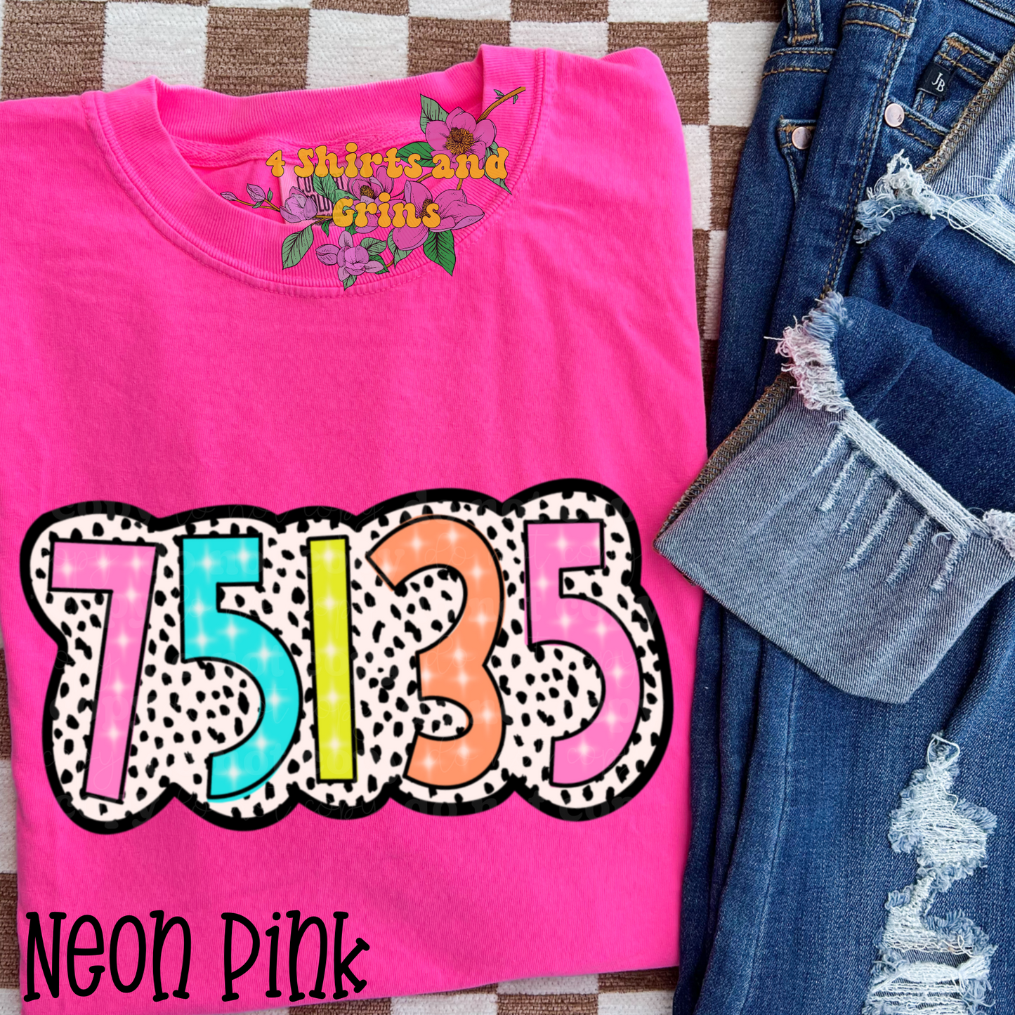 Colorful Dalmatian Custom Zip Code Shirt