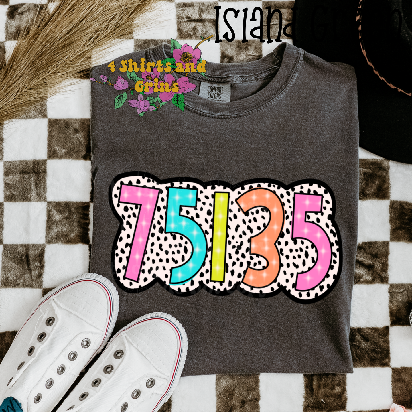 Colorful Dalmatian Custom Zip Code Shirt