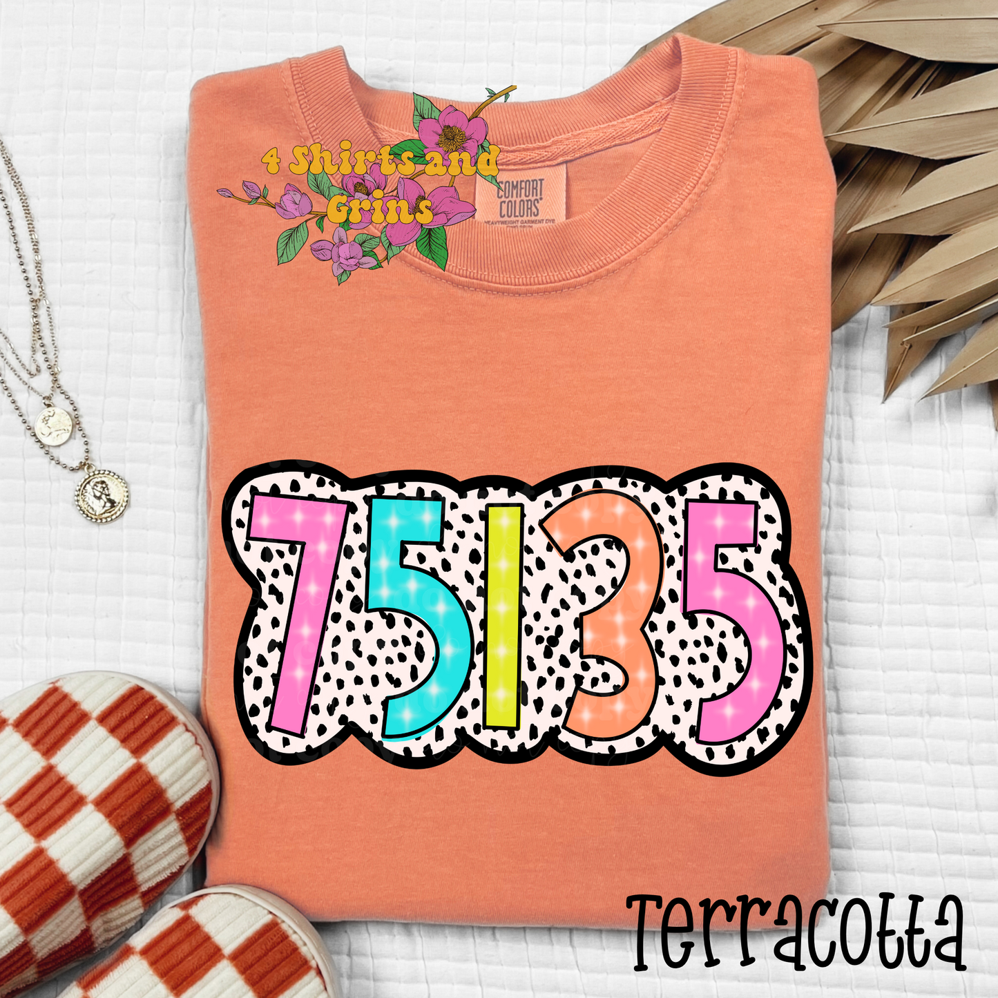 Colorful Dalmatian Custom Zip Code Shirt