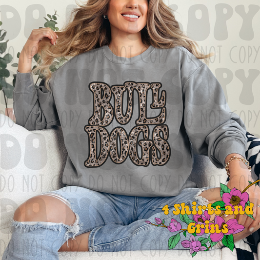 Bulldogs Faux Sequin and Leopard Sweatshirt