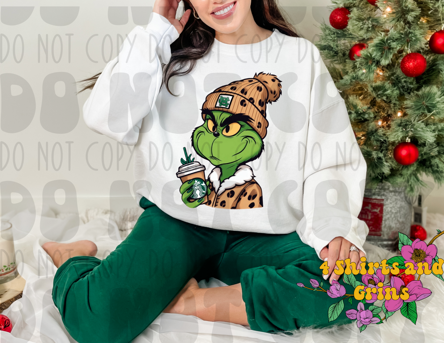 Caddo Mills Boujee Green Man Tan Hat Sweatshirt