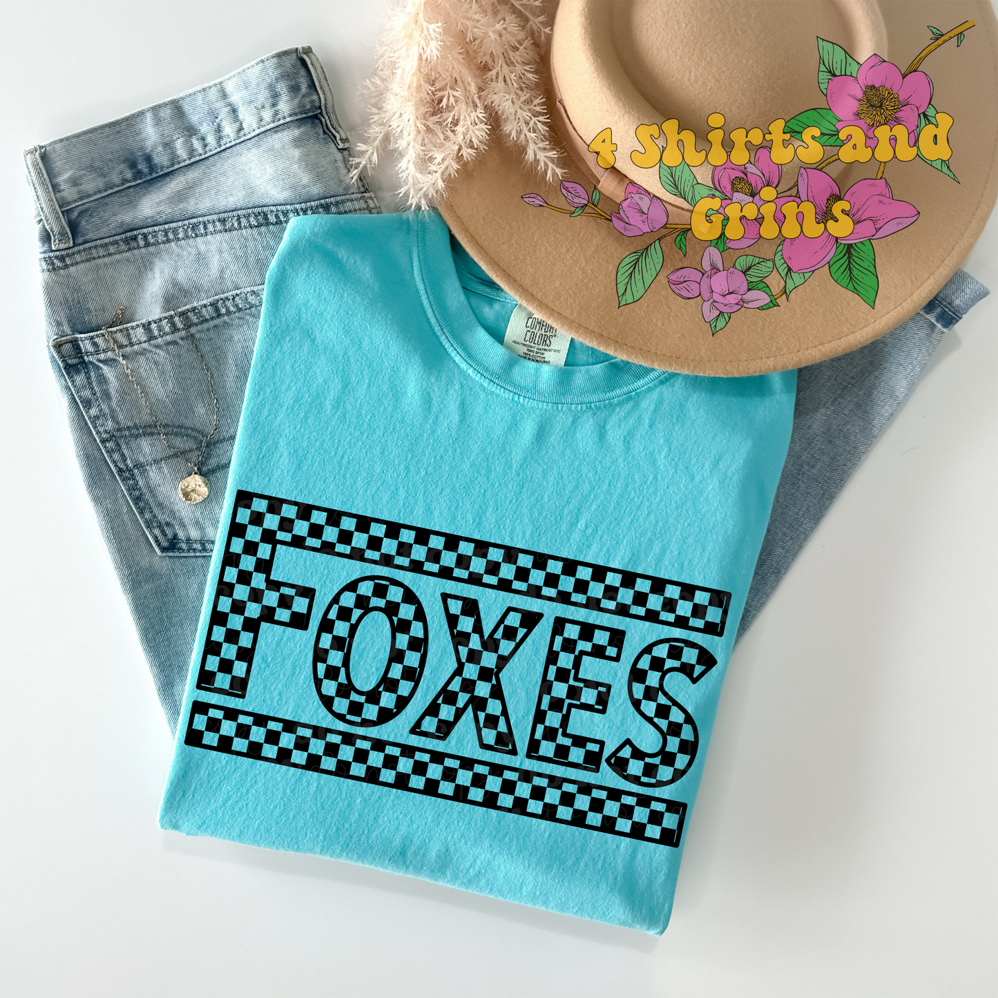 Checkered Foxes Neon T-Shirt