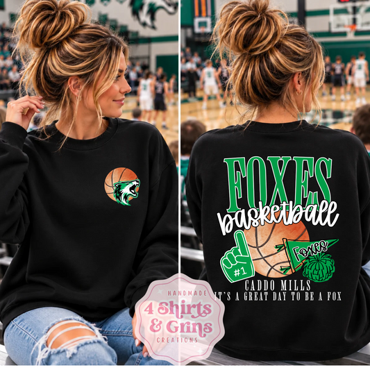 Caddo Mills Foxes Basketball Front & Back Spirit Shirt