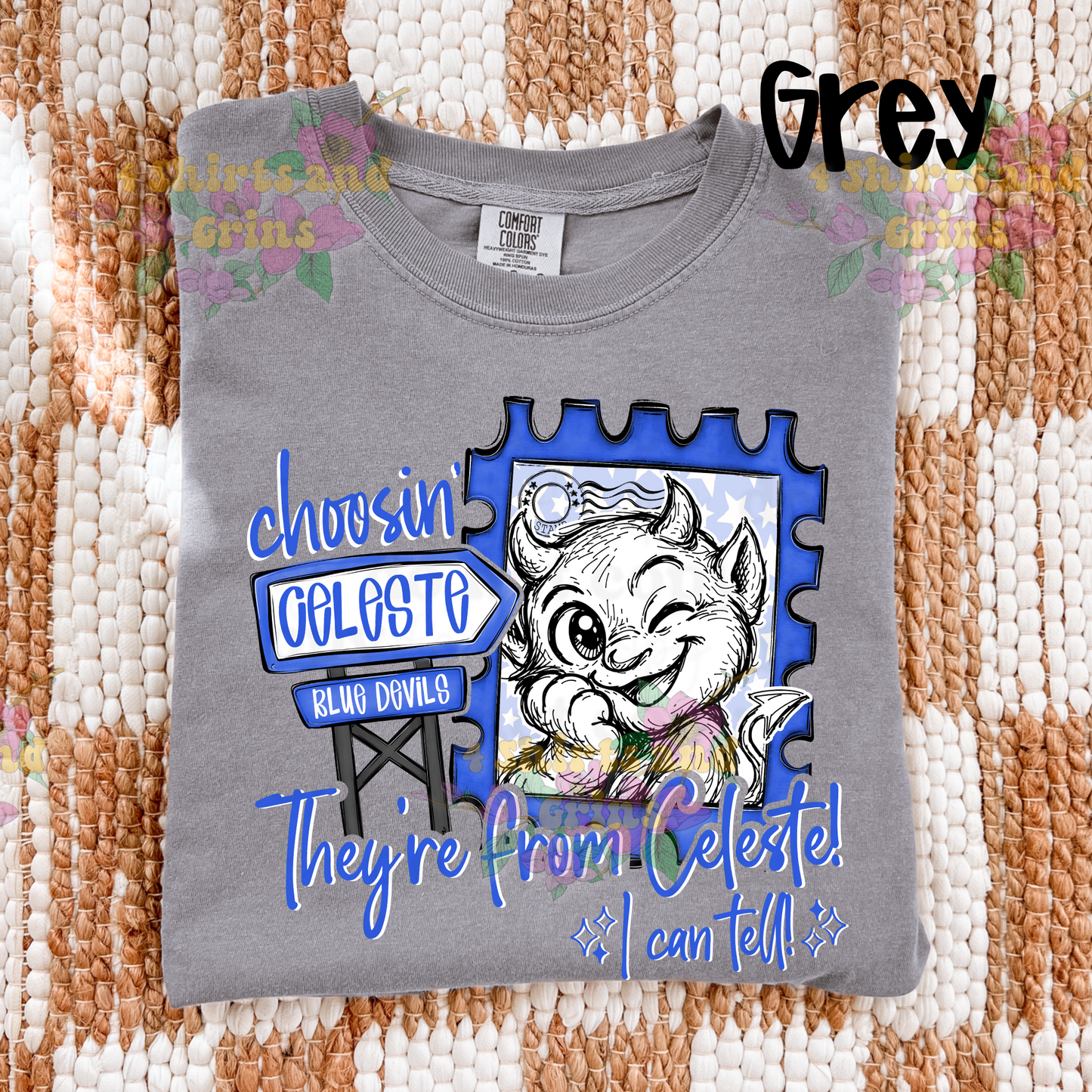 Choosin' Celeste Blue Devils Comfort Colors® T-Shirt | Funny School Spirit Shirt | Football Game Day Tee | Youth & Adult Sizes