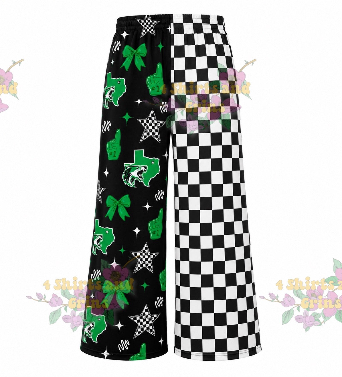 PRE-ORDER Custom Wide Leg Ribbed Pants | Personalized School Spirit Pants with Pockets