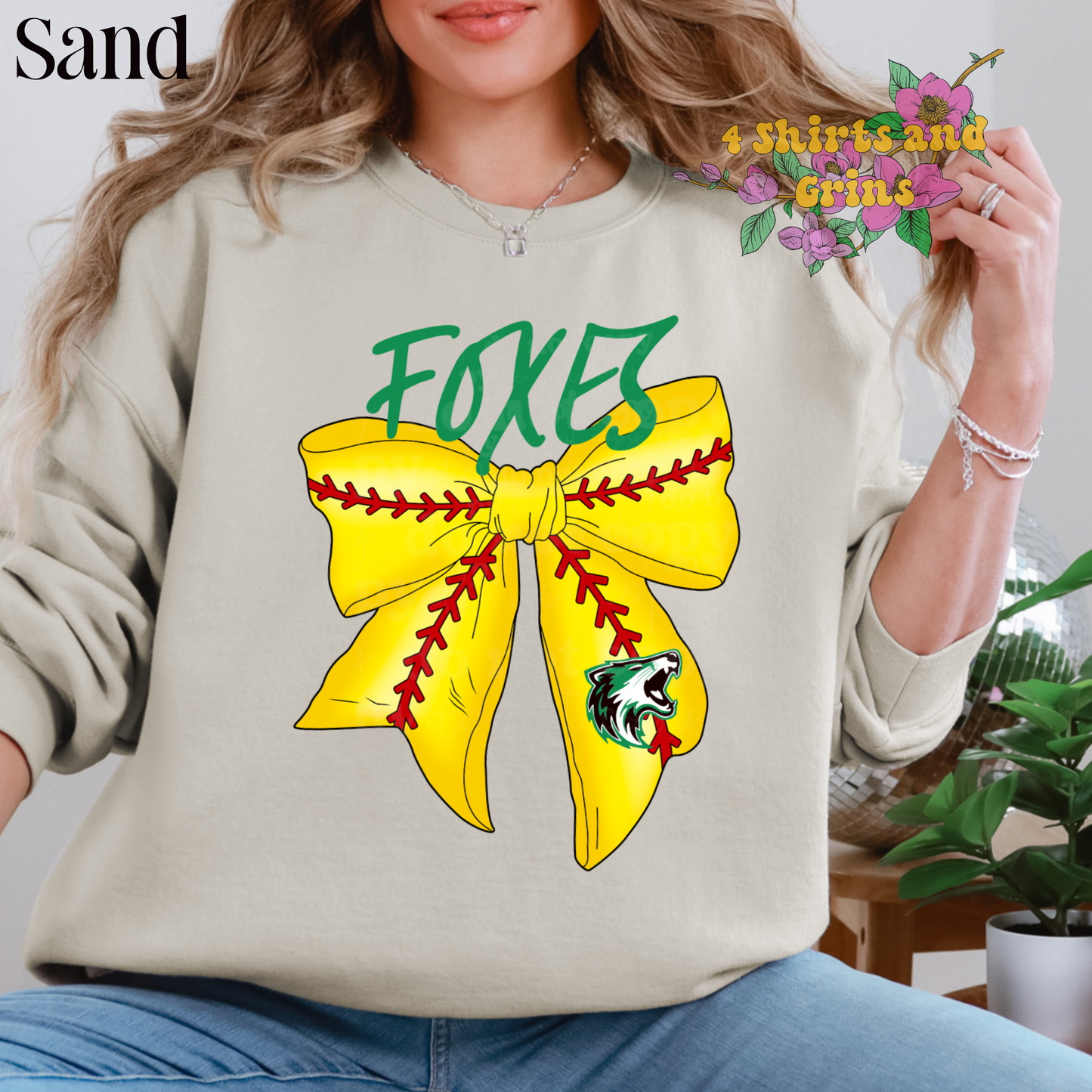 Foxes Softball Coquette Bow