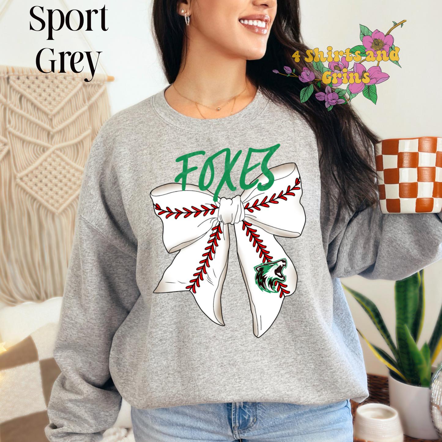 Foxes Baseball Coquette Bow