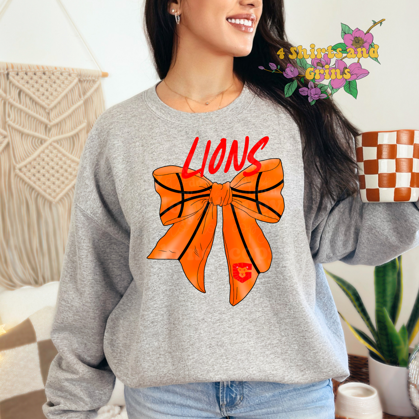 Lions Basketball Bow Sweatshirt