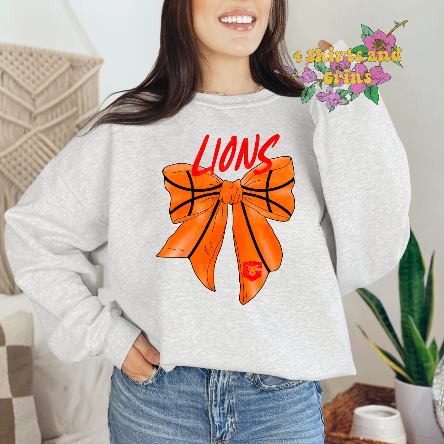 Lions Basketball Bow Sweatshirt