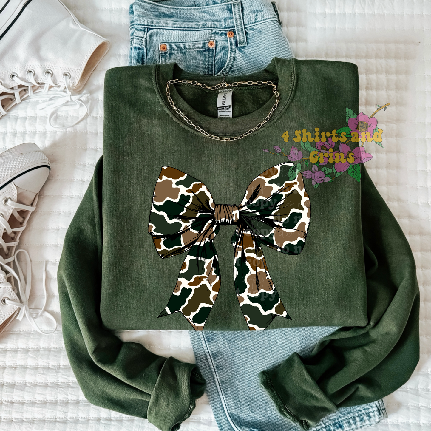 Camo Bow Sweatshirt