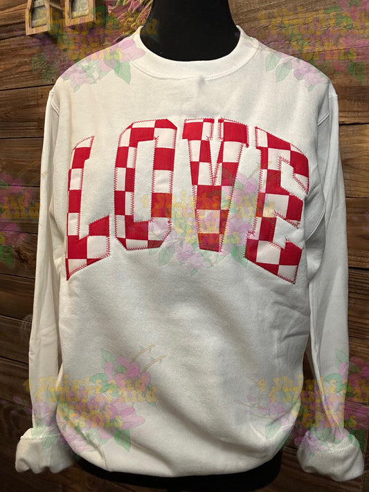 Red Check Love Sweatshirt
