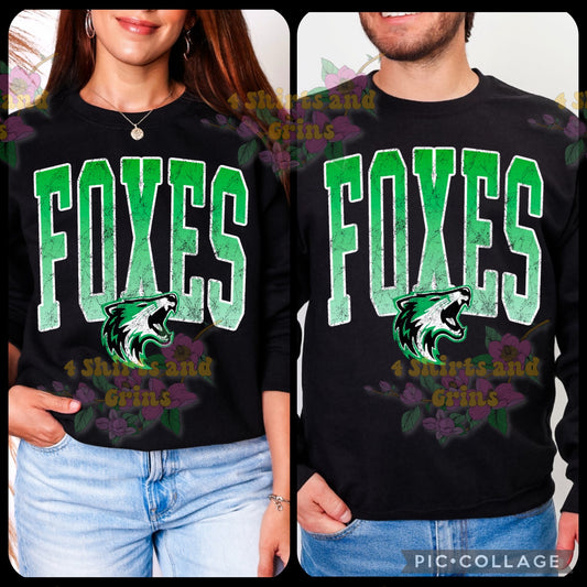 🔥  FOXES Ombre Mascot Shirt | Comfort Colors or Gildan | Tee, Long Sleeve, Crewneck | Youth & Adult Sizes