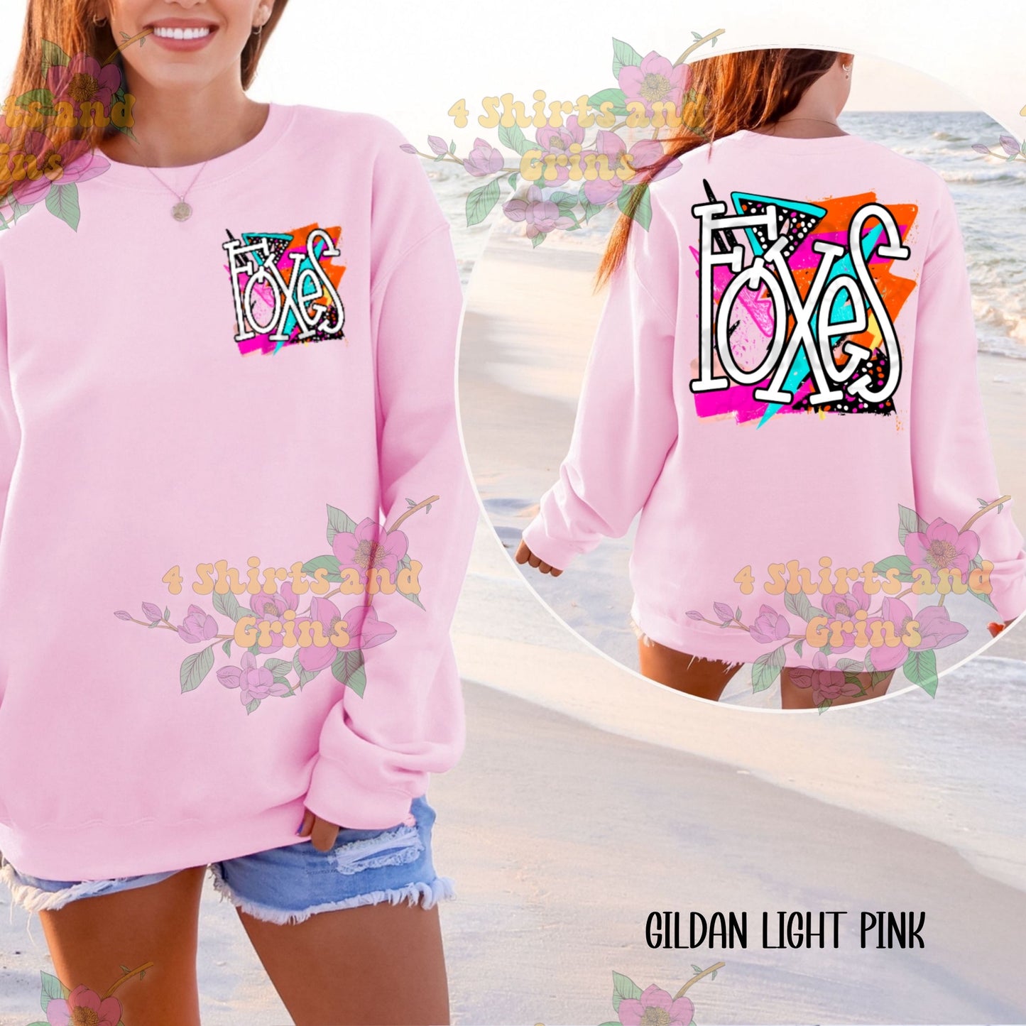 Foxes Spirit Shirt - Colorful Graffiti Back Print + Pocket Logo | Comfort Colors® & Gildan Options | Unisex Fit