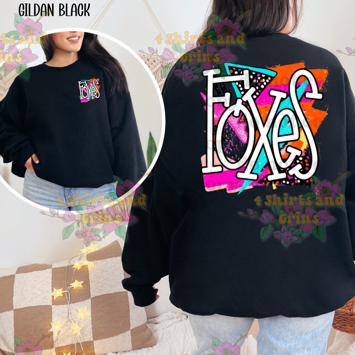 Foxes Spirit Shirt - Colorful Graffiti Back Print + Pocket Logo | Comfort Colors® & Gildan Options | Unisex Fit