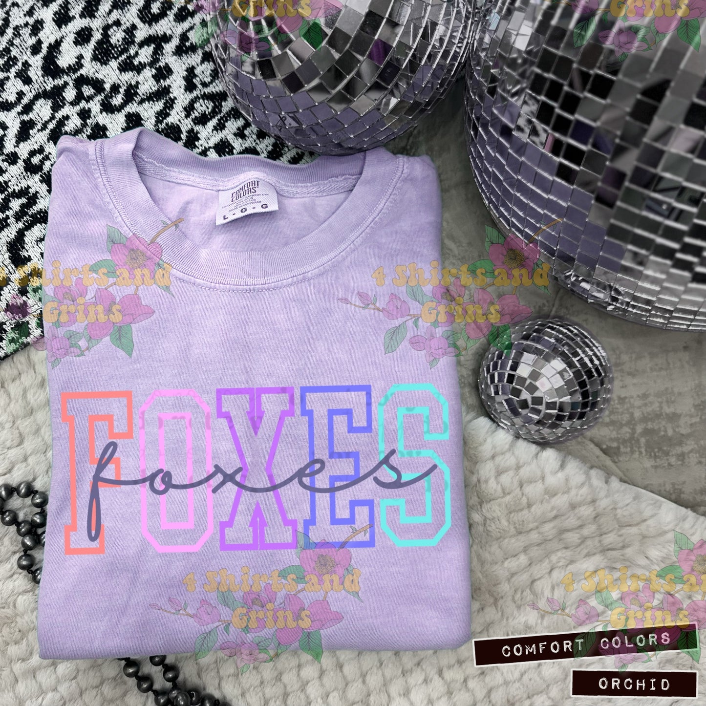 FOXES Rainbow Varsity Spirit Shirt – Youth & Adult Sizes – Comfort Colors® & Tultex Options – T-Shirt