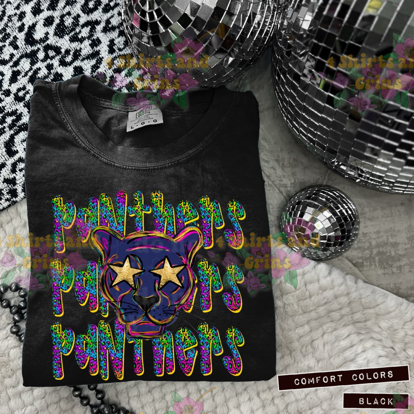 Colorful Panthers Spirit Shirt or Sweatshirt | Comfort Colors Tee or Gildan Crewneck