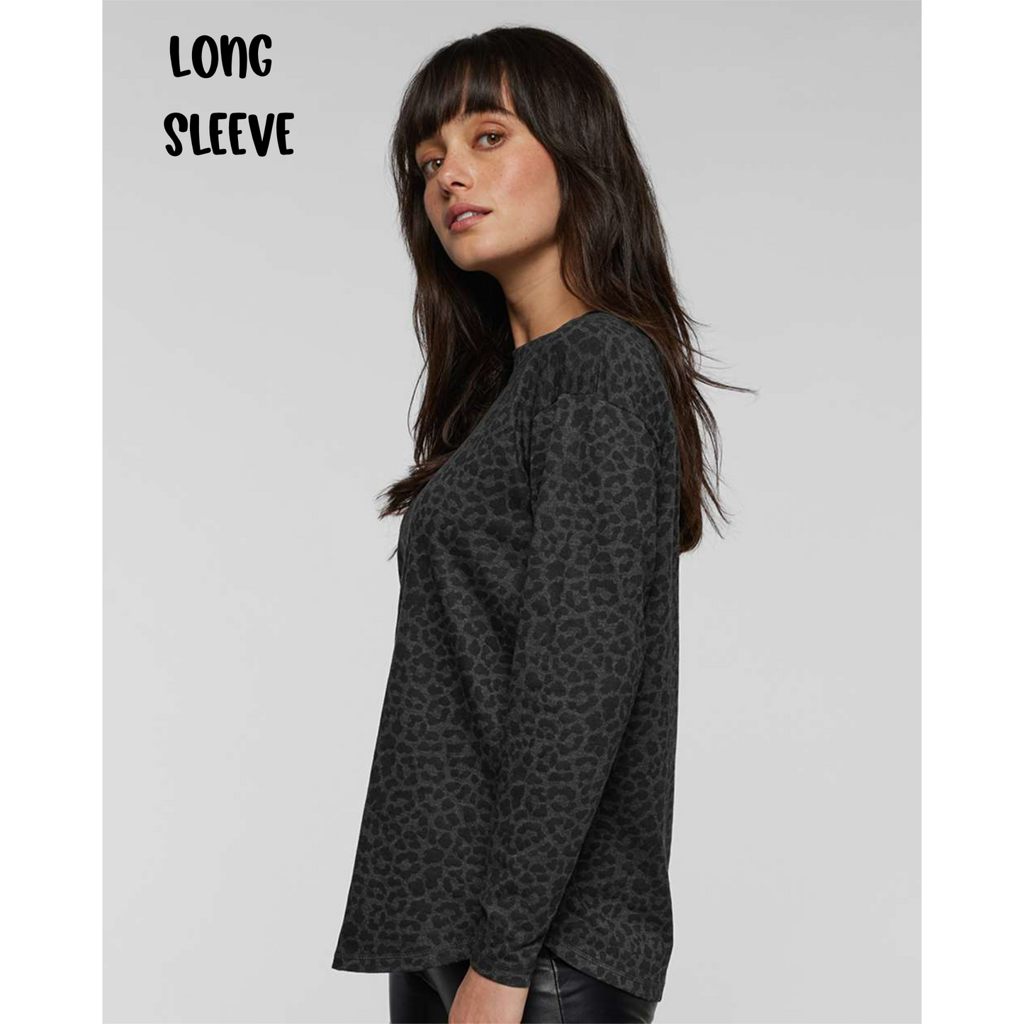 Grinchy Leopard Shirt – Neon Green Glitter Puff – LAT Leopard Long Sleeve, Crewneck, and Hoodie Options