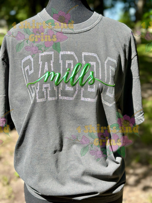 ✨ Caddo Mills Glitter & Metallic Puff Tee | Comfort Colors® T-Shirt | Youth & Adult Sizes 💚