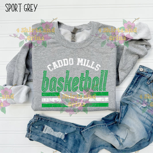 Caddo Mills Basketball Retro Distressed Shirt – Youth & Adult T-Shirt, Long Sleeve, or Sweatshirt