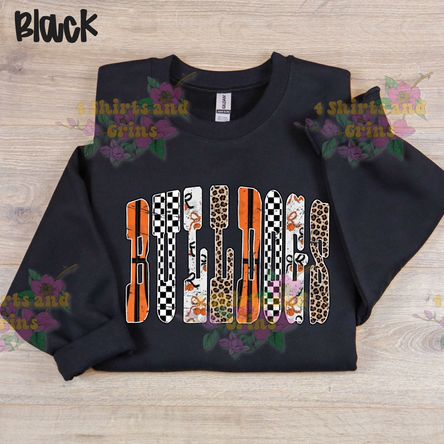 Bulldogs Basketball Retro Pattern Sweatshirt or Hoodie