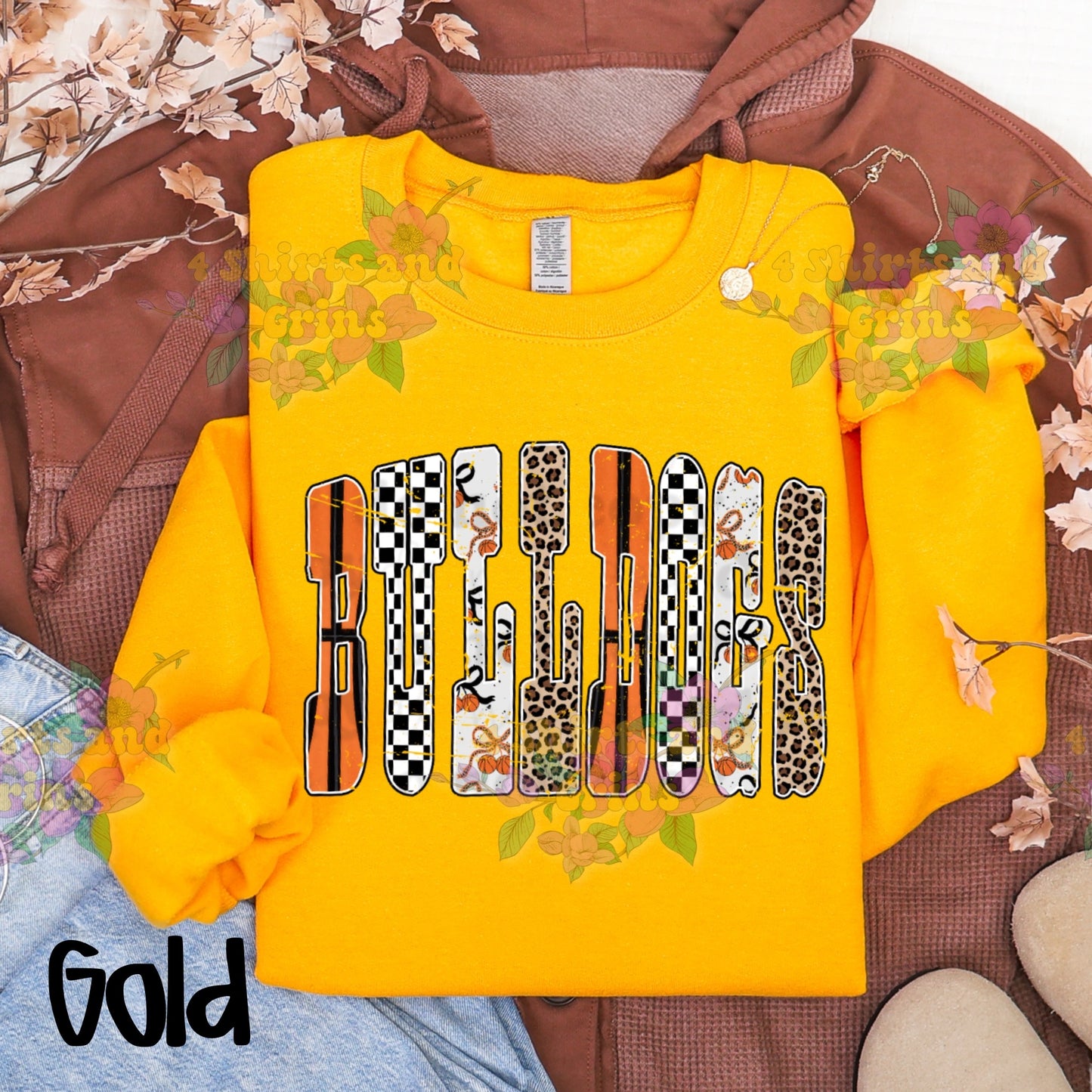 Bulldogs Basketball Retro Pattern Sweatshirt or Hoodie