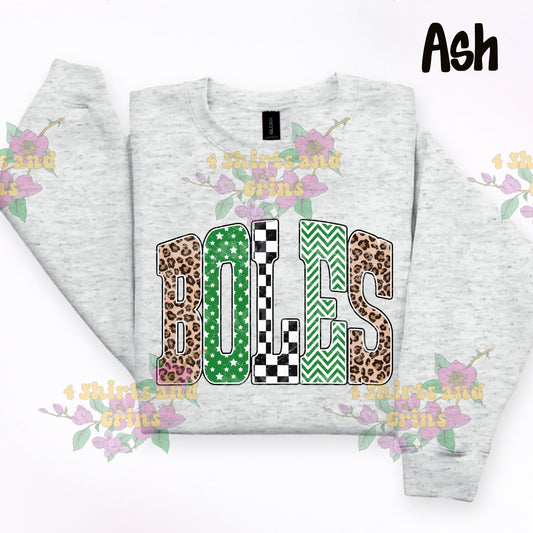 Boles Pattern Print Shirt | Youth & Adult | Custom Mascot Available | Comfort Colors & Gildan/Port & Co Options