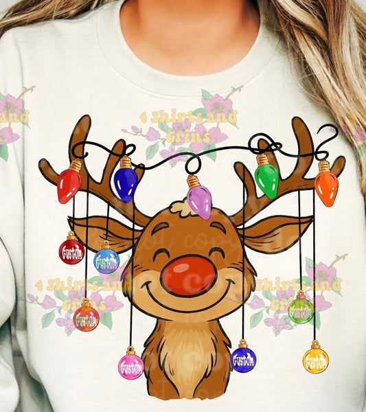 Custom Reindeer Lights Family Sweatshirt