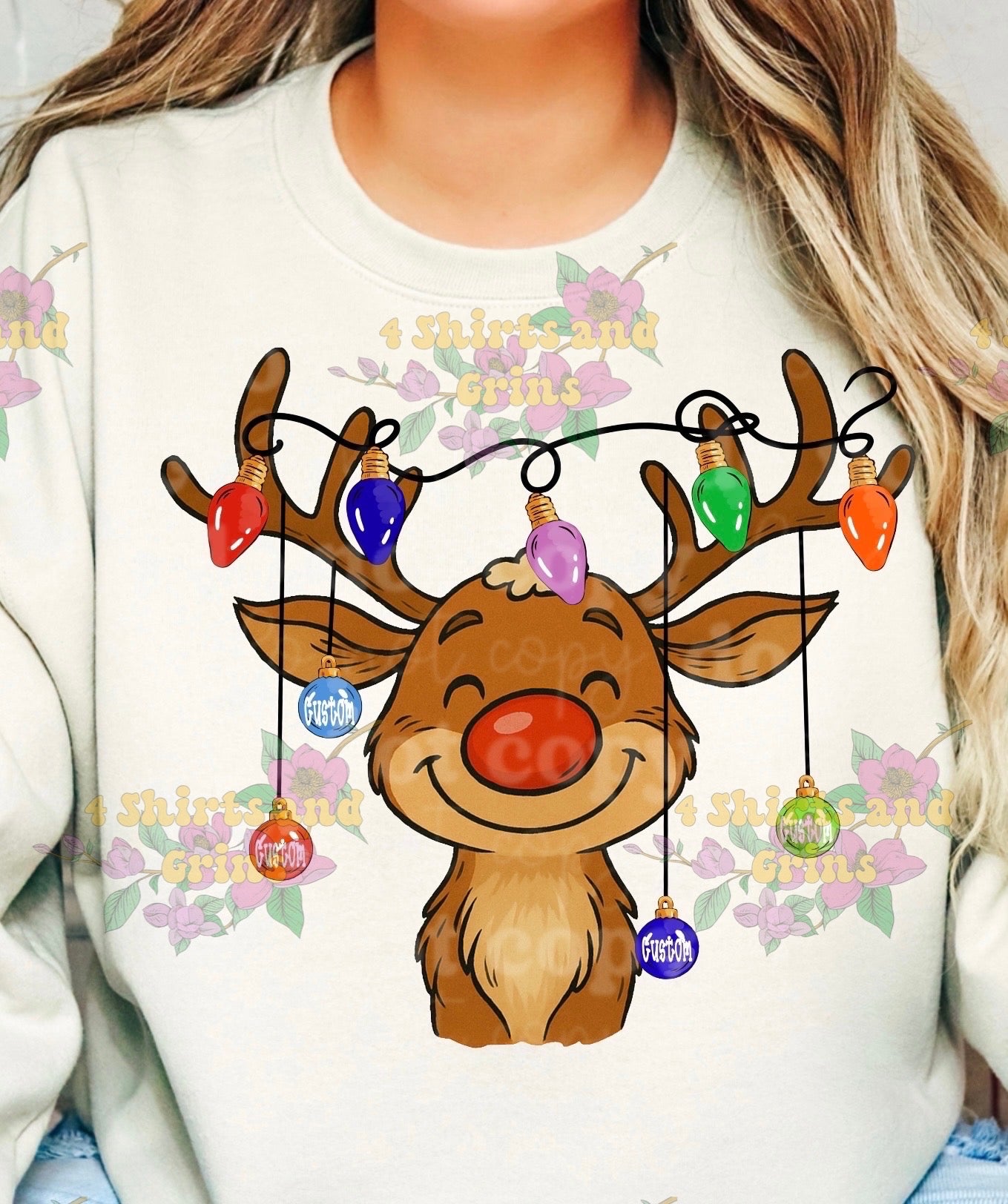 Custom Reindeer Lights Family Sweatshirt