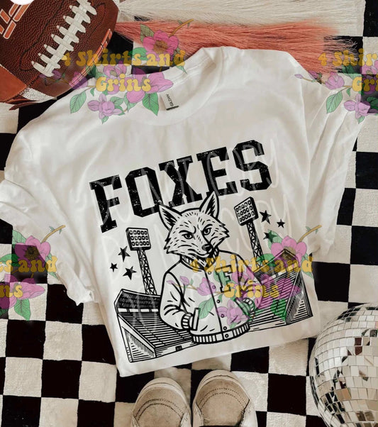 Foxes Stadium Mascot Tee | Custom Spirit Shirt | Over 150 Mascots Available