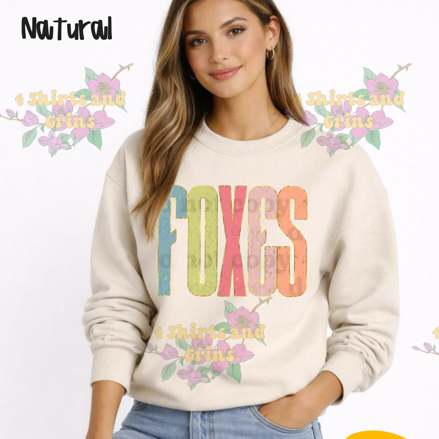 FOXES Pastel Block Letter Shirt | Comfort Colors Tee or Long Sleeve | Sweatshirt Options