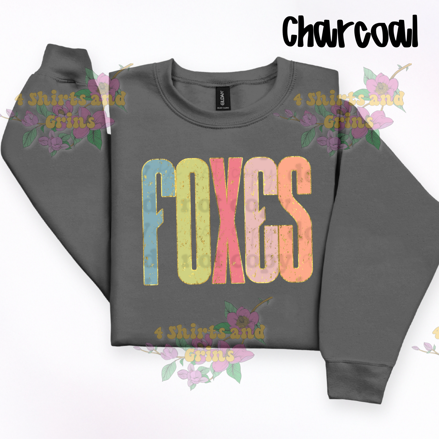 FOXES Pastel Block Letter Shirt | Comfort Colors Tee or Long Sleeve | Sweatshirt Options