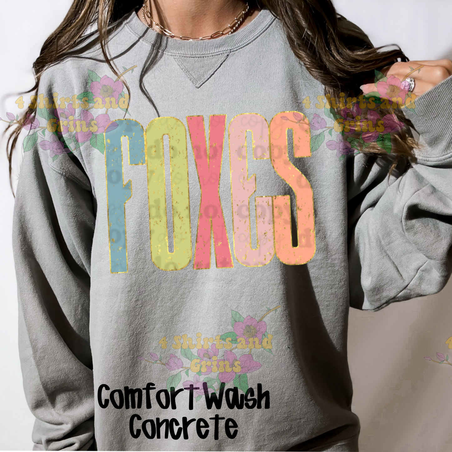 FOXES Pastel Block Letter Shirt | Comfort Colors Tee or Long Sleeve | Sweatshirt Options