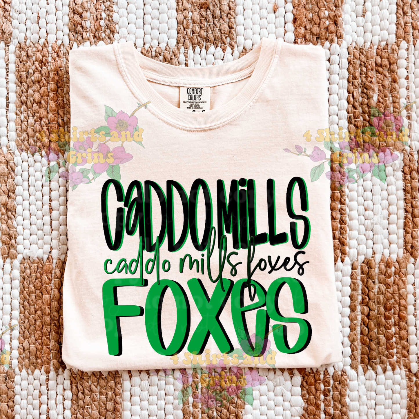 Caddo Mills Foxes Comfort Colors Spirit Tee – Ivory or Grey