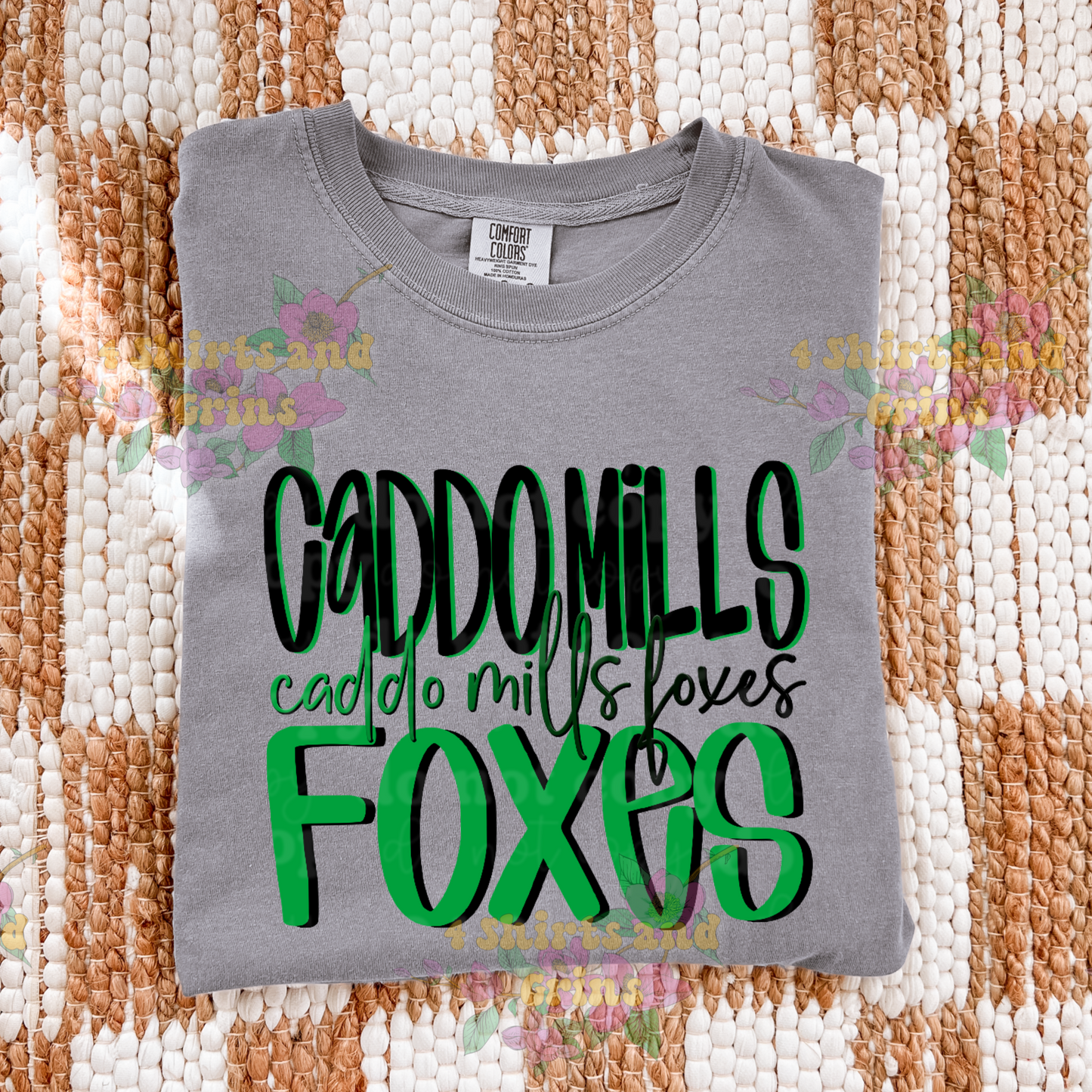 Caddo Mills Foxes Comfort Colors Spirit Tee – Ivory or Grey