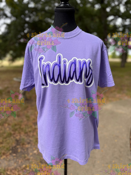 Custom Comfort Colors Spirit Shirt | Glitter Outline + Puff or Metallic Puff