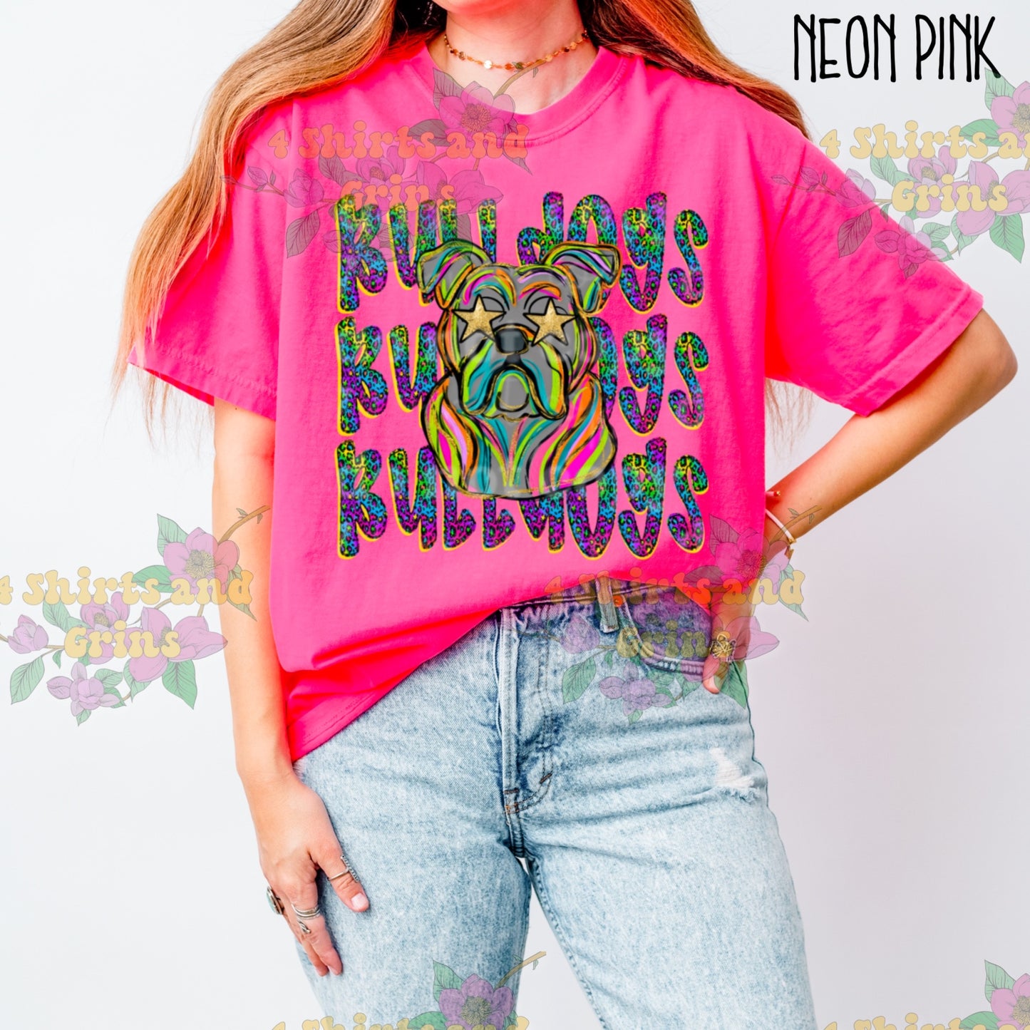 Colorful Bulldogs Spirit Shirt or Sweatshirt | Comfort Colors Tee or Gildan Crewneck
