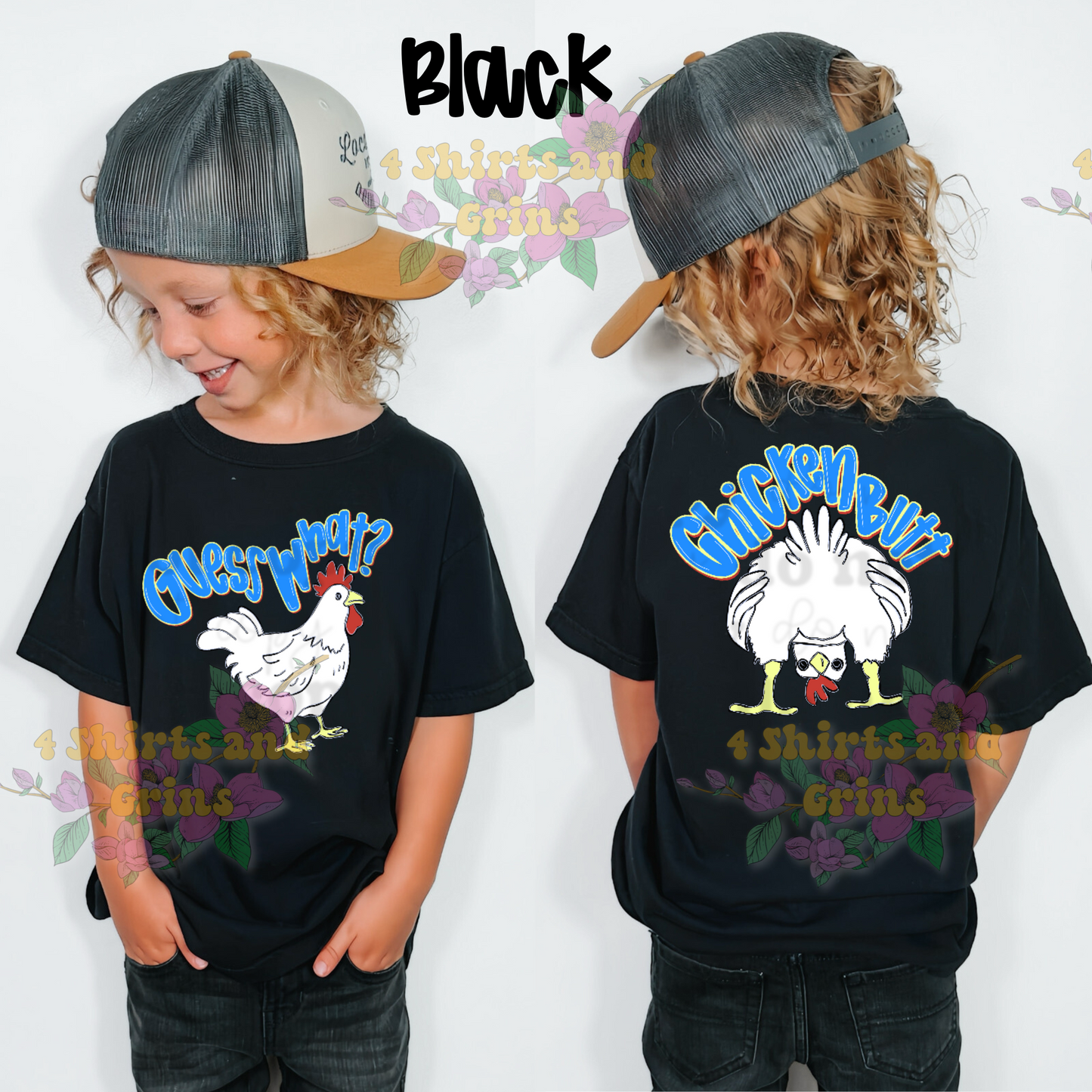 Funny Chicken Butt Shirt | Guess What Tee | Kids & Adult Graphic Tee | Comfort Colors Shirt | Matching Sibling Outfit