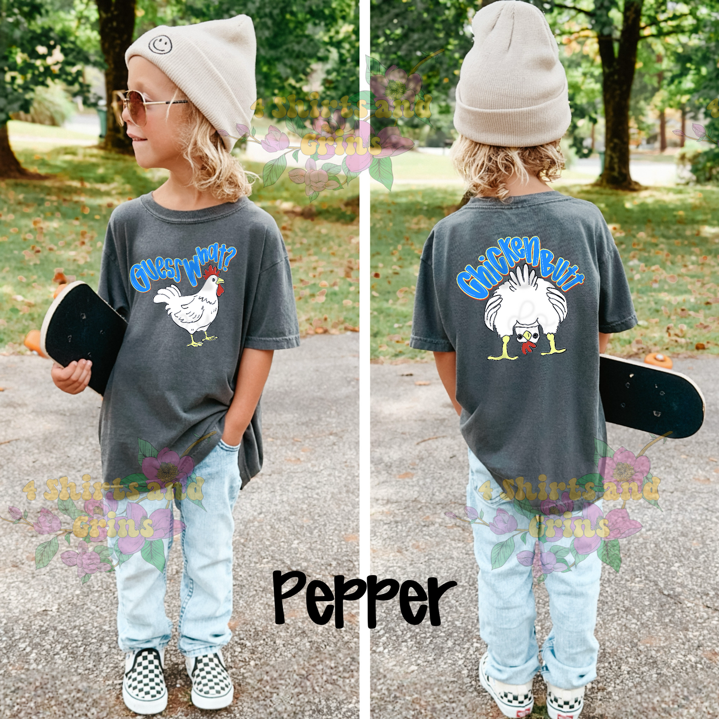Funny Chicken Butt Shirt | Guess What Tee | Kids & Adult Graphic Tee | Comfort Colors Shirt | Matching Sibling Outfit