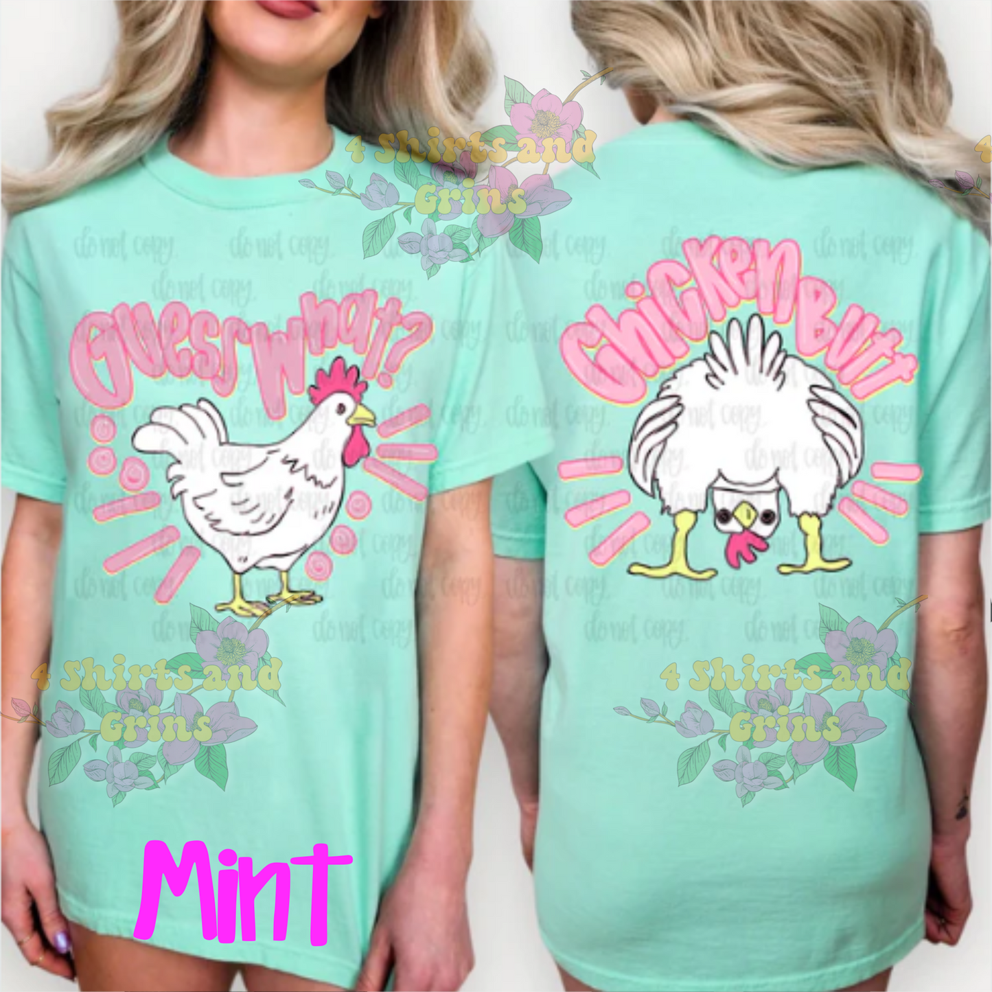 Funny Chicken Butt Shirt | Guess What Tee | Kids & Adult Graphic Tee | Comfort Colors Shirt | Matching Sibling Outfit