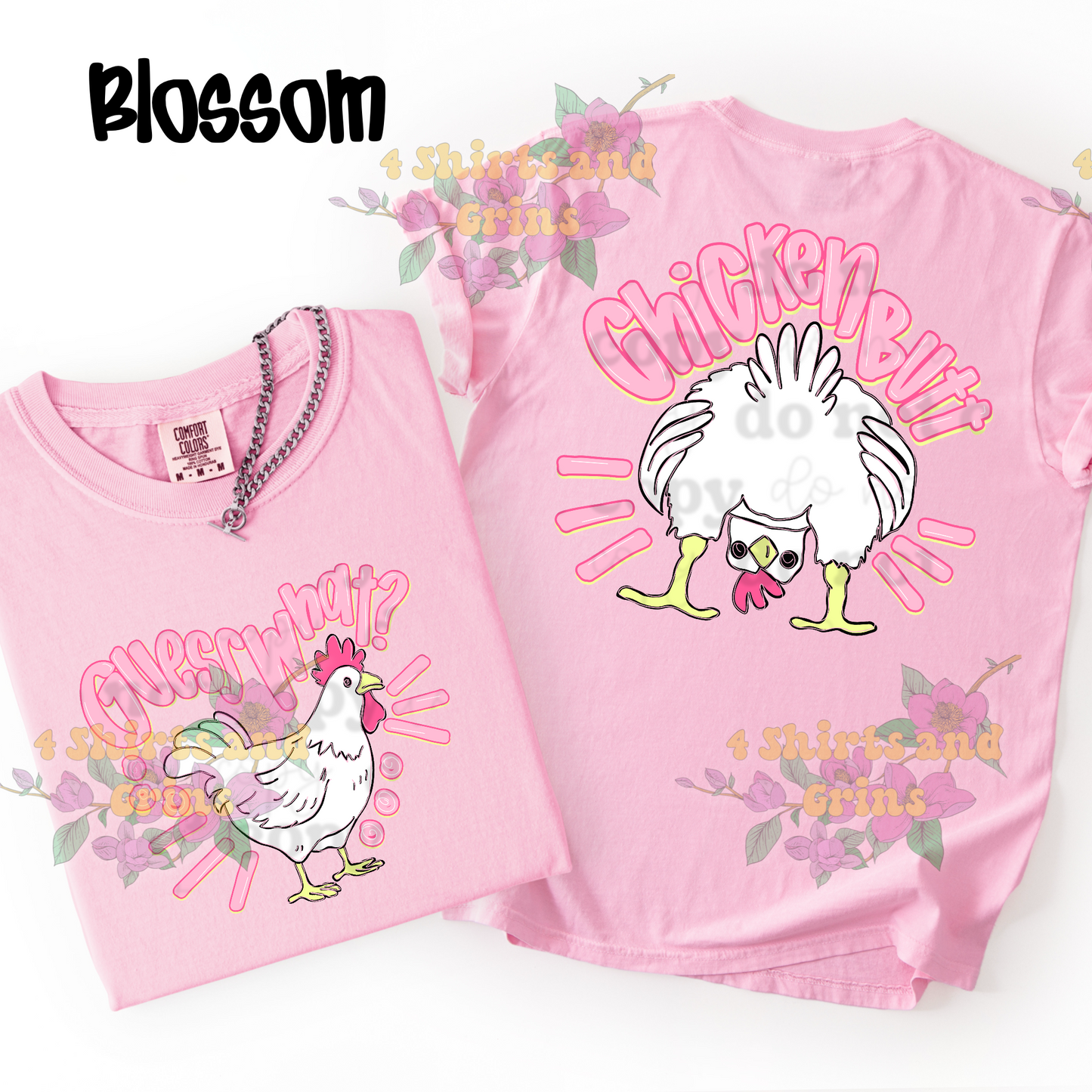 Funny Chicken Butt Shirt | Guess What Tee | Kids & Adult Graphic Tee | Comfort Colors Shirt | Matching Sibling Outfit
